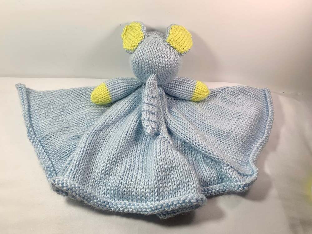 Crocheted Blue/Yellow Elephant Lovey